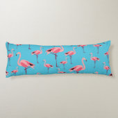 Coussins Longs Tropical Summer Pink Flamingo Pattern (Dos)