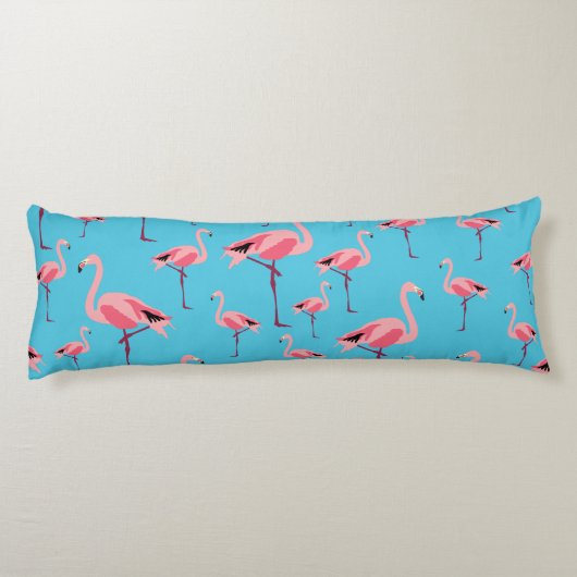 Coussins Longs Tropical Summer Pink Flamingo Pattern (Dos)