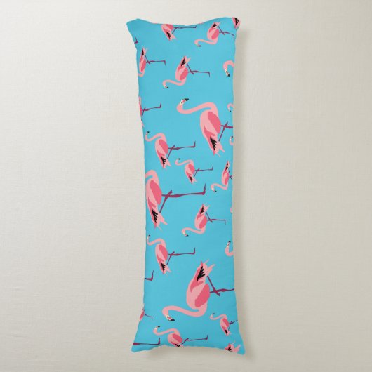 Coussins Longs Tropical Summer Pink Flamingo Pattern (Devant (Vertical))