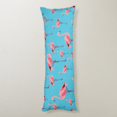 Coussins Longs Tropical Summer Pink Flamingo Pattern (Dos (Vertical))