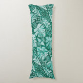 Coussins Longs Tropical tribal vert hawaïen de la JUNGLE IKAT (Devant (Vertical))