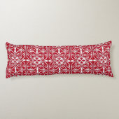 Coussins Longs Tuiles marocaines - rouge foncé et blanc (Dos)