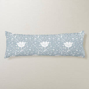 Coussins Longs Tulipes de William Morris en motif blanc