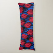 Coussins Longs Tulipes en rouge et bleu (Devant (Vertical))