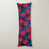 Coussins Longs Tulipes en rouge et bleu (Dos (Vertical))