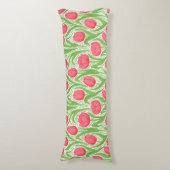 Coussins Longs Tulipes en rouge et vert (Devant (Vertical))