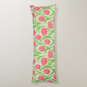 Coussins Longs Tulipes en rouge et vert (Dos (Vertical))