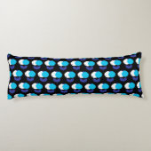Coussins Longs Tulipes géométriques bleu et noir (Dos)