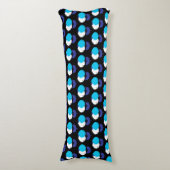 Coussins Longs Tulipes géométriques bleu et noir (Devant (Vertical))