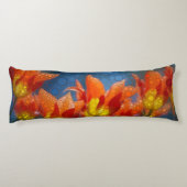 Coussins Longs Tulipes Orange Et Jaune (Dos)