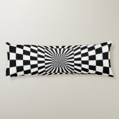 Coussins Longs tunnel d'échiquier d'illusion optique (Dos)