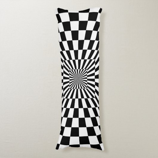 Coussins Longs tunnel d'échiquier d'illusion optique (Devant (Vertical))