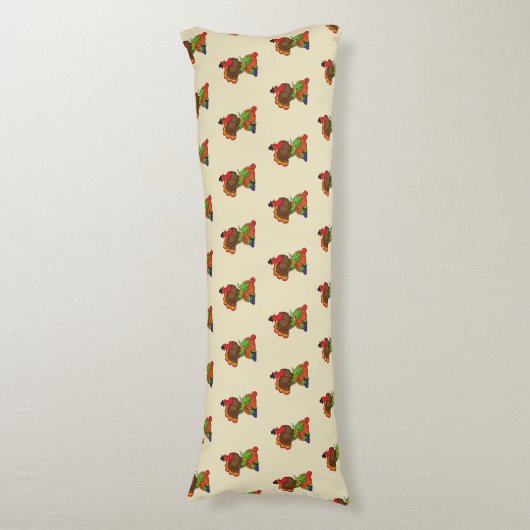 Coussins Longs Turquie mignonne avec moisson Thanksgiving (Devant (Vertical))