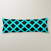 Coussins Longs Turquoise Black Checker Diamond Stripes Motif (Dos)