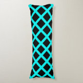 Coussins Longs Turquoise Black Checker Diamond Stripes Motif (Devant (Vertical))