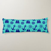 Coussins Longs Turquoise bleu nautique côtier bateau (Dos)