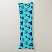 Coussins Longs Turquoise bleu nautique côtier bateau (Devant (Vertical))