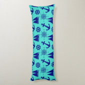 Coussins Longs Turquoise bleu nautique côtier bateau (Dos (Vertical))