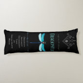 Coussins Longs Turquoise Blue Dragonfly Spirit Animal Black (Dos)