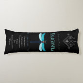 Coussins Longs Turquoise Blue Dragonfly Spirit Animal Black (Devant)