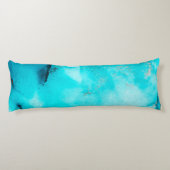 Coussins Longs Turquoise et or Abstrait permules d'encre bio (Dos)