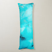 Coussins Longs Turquoise et or Abstrait permules d'encre bio (Dos (Vertical))