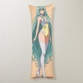 Coussins Longs Turquoise Hair Anime Girl (Dos (Vertical))