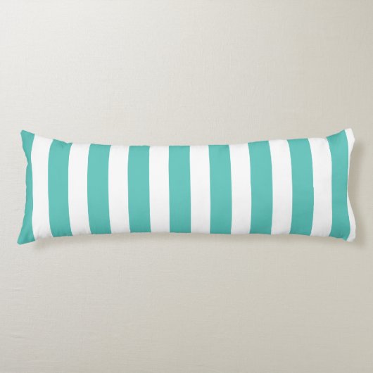 Coussins Longs Turquoise marine et blanc rayé (Devant)