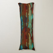 Coussins Longs Turquoise, rouille et bleu Abstrait (Devant (Vertical))