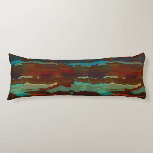 Coussins Longs Turquoise, rouille et bleu Abstrait (Devant)