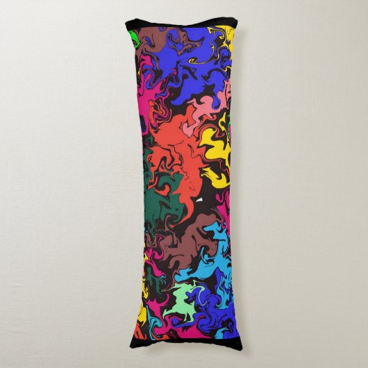 Coussins Longs Twirls colorés Abstraits / (Devant (Vertical))