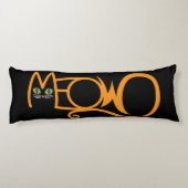 Coussins Longs Typographie de chat MEOW ORANGE (Dos)