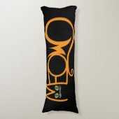 Coussins Longs Typographie de chat MEOW ORANGE (Devant (Vertical))
