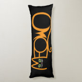 Coussins Longs Typographie de chat MEOW ORANGE (Dos (Vertical))
