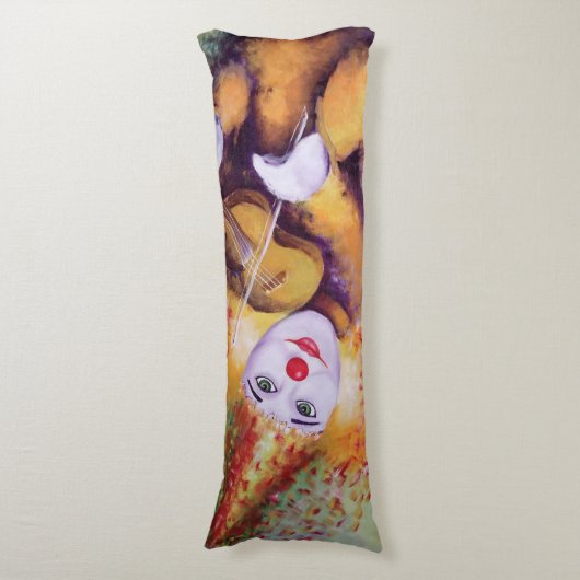 Coussins Longs Un clown doux jouant du violon (Devant (Vertical))