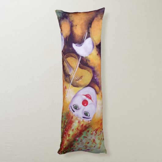 Coussins Longs Un clown doux jouant du violon (Dos (Vertical))