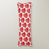 Coussins Longs Un coeur rouge rayé (Devant (Vertical))