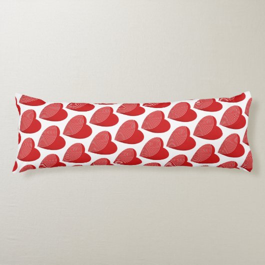 Coussins Longs Un coeur rouge rayé (Devant)