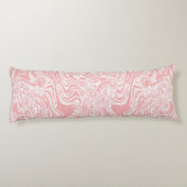 Coussins Longs un design abstrait rose et blanc sur un fond blanc (Dos)