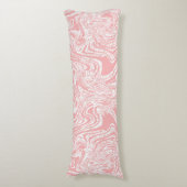 Coussins Longs un design abstrait rose et blanc sur un fond blanc (Devant (Vertical))