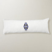 Coussins Longs un design de fleur bleue et noire (Dos)