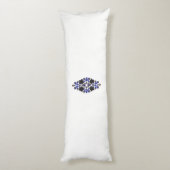 Coussins Longs un design de fleur bleue et noire (Dos (Vertical))