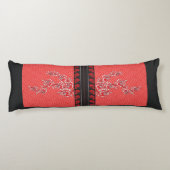 Coussins Longs un design de papier peint rouge et noir (Dos)