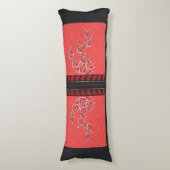 Coussins Longs un design de papier peint rouge et noir (Devant (Vertical))