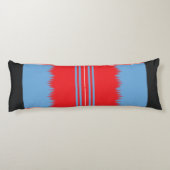 Coussins Longs un design d'un motif rouge et bleu (Dos)