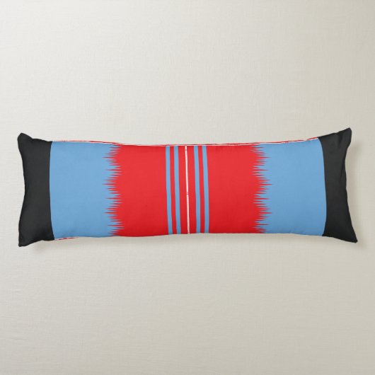 Coussins Longs un design d'un motif rouge et bleu (Dos)