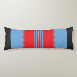 Coussins Longs un design d'un motif rouge et bleu