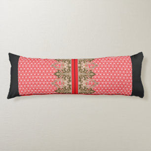 Coussins Longs un motif de point de croix avec une bordure rouge