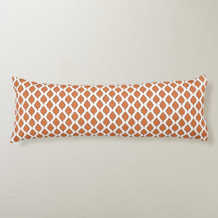 Coussins Longs un motif géométrique orange et blanc