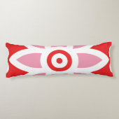 Coussins Longs un motif rouge et blanc avec une fleur (Dos)